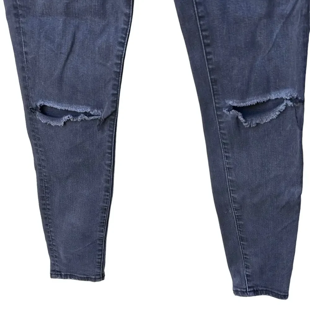 american eagle faded black high waisted skinny‎ jeans with rips women size 4